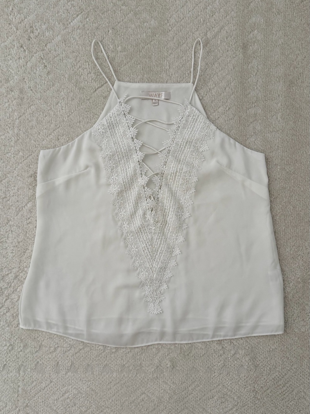 WAYF White Lace-Up Cami Top